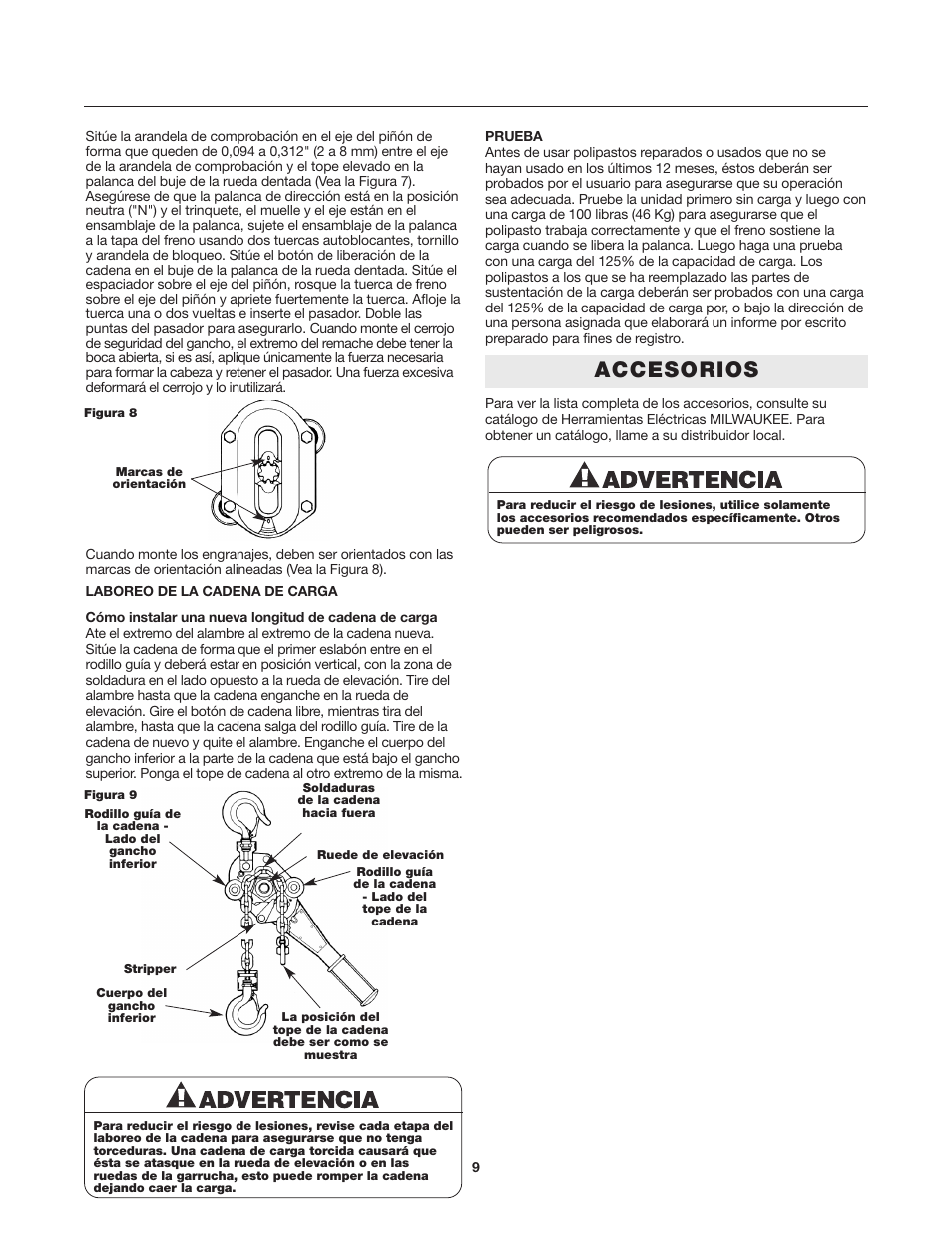 Accesorios | Milwaukee Tool 9687-20 User Manual | Page 19 / 31