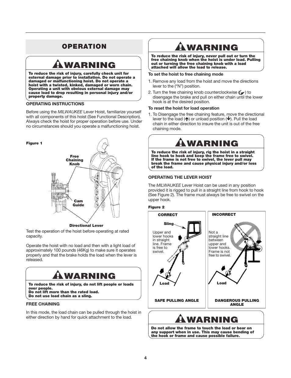 Operation | Milwaukee Tool 9687-20 User Manual | Page 4 / 31