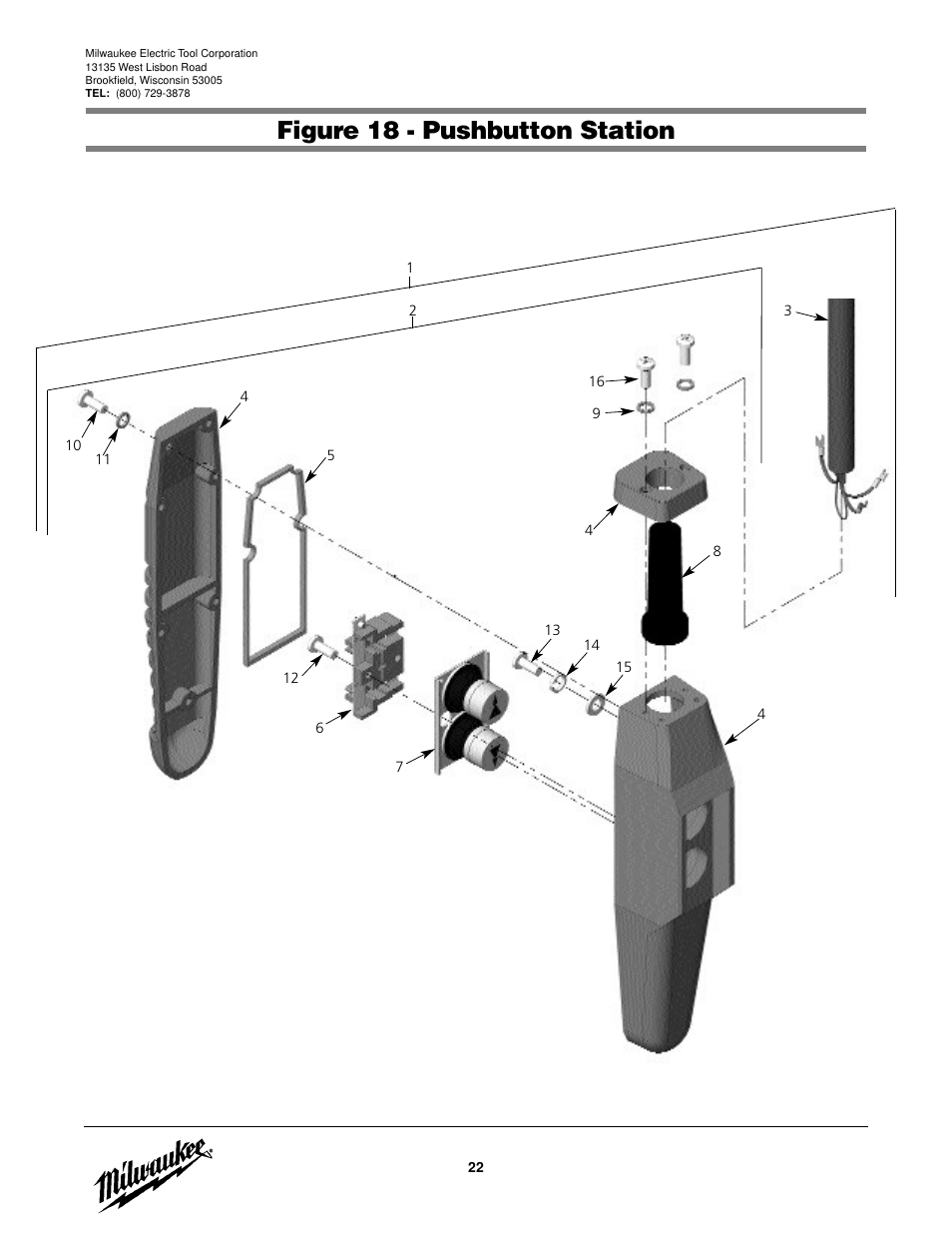 Figure 18 - pushbutton station | Milwaukee Tool 9566 V.2 User Manual | Page 22 / 32