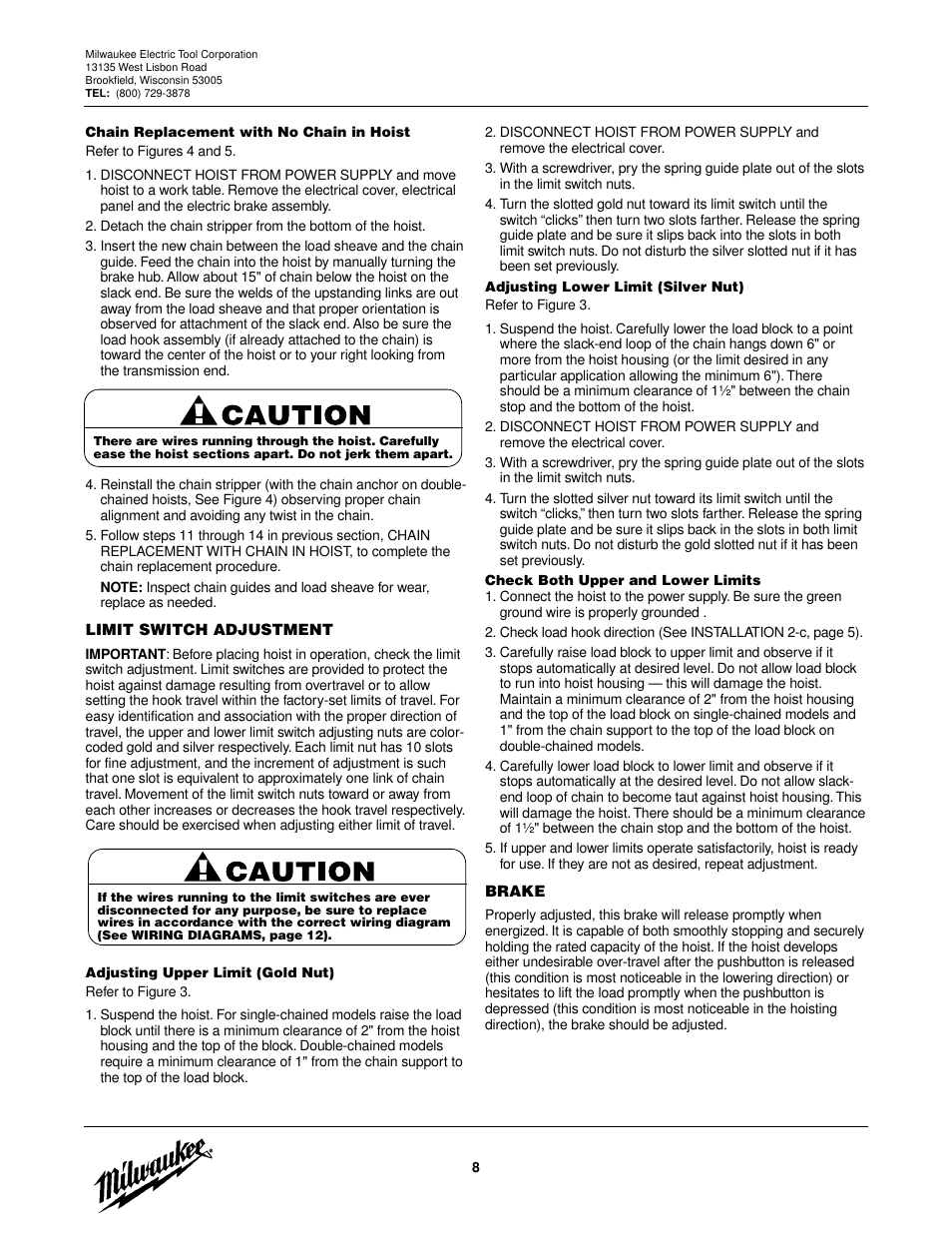 Milwaukee Tool 9566 V.2 User Manual | Page 8 / 32