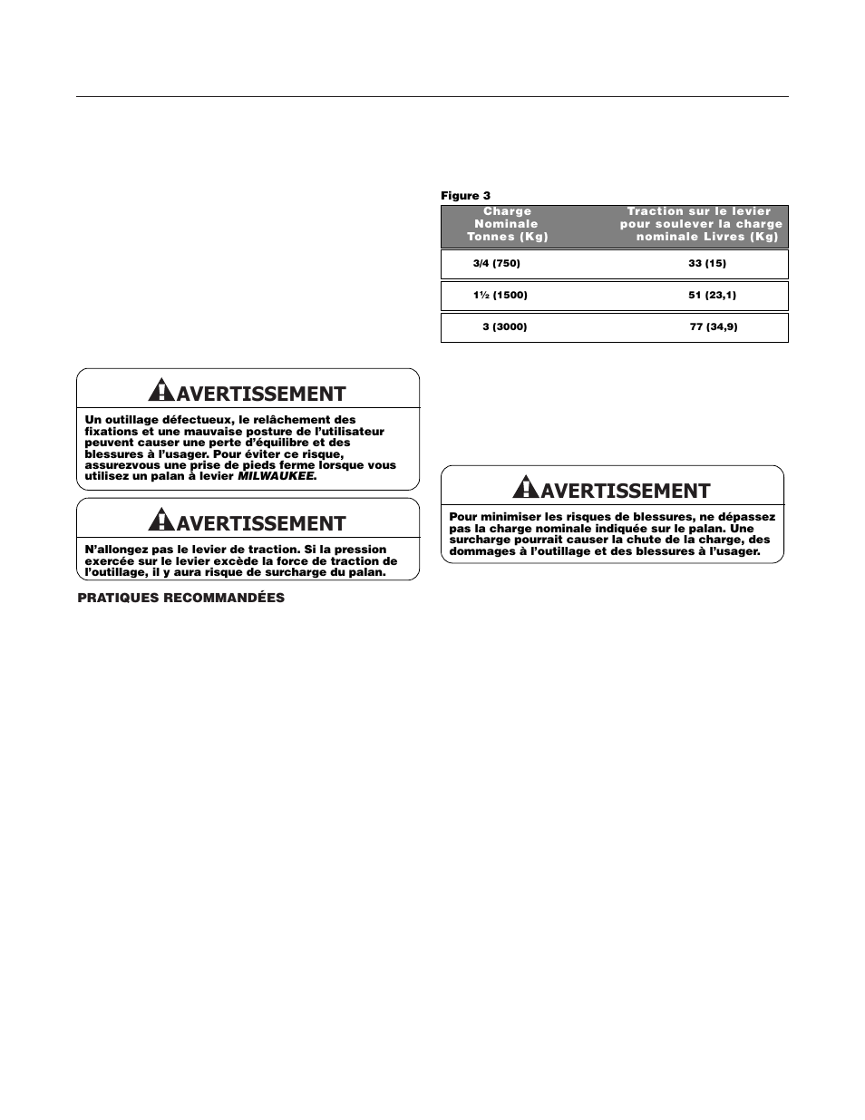 Avertissement | Milwaukee Tool 9682-20 V.1 User Manual | Page 23 / 28