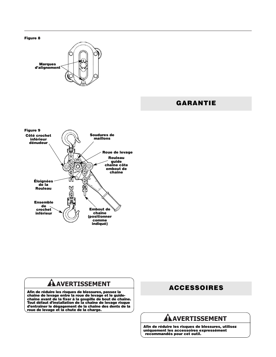 Avertissement, Garantie accessoires | Milwaukee Tool 9682-20 V.1 User Manual | Page 27 / 28
