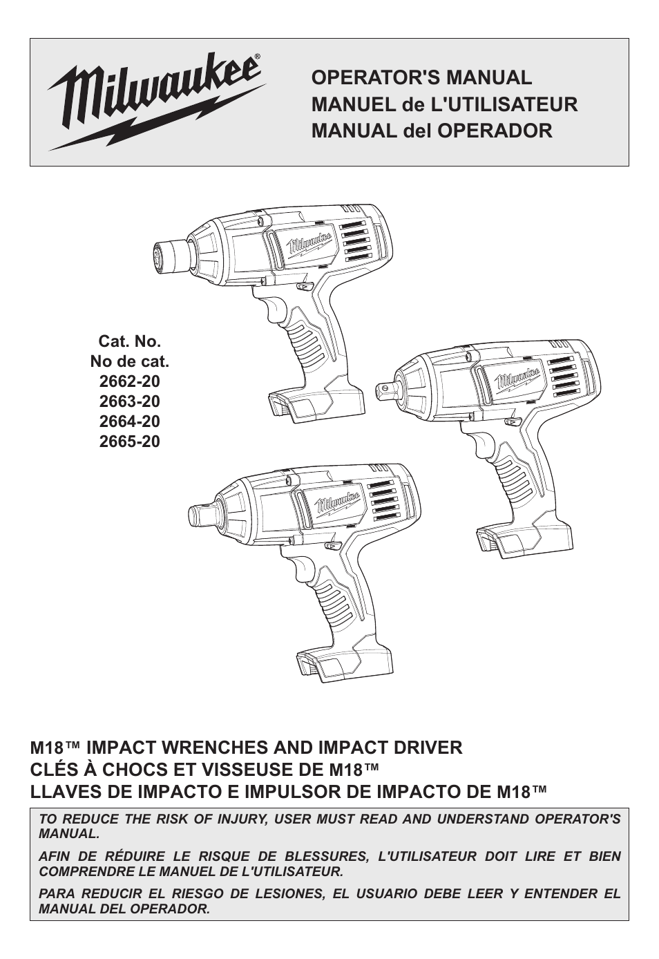 Milwaukee Tool 2665-22 User Manual | 20 pages