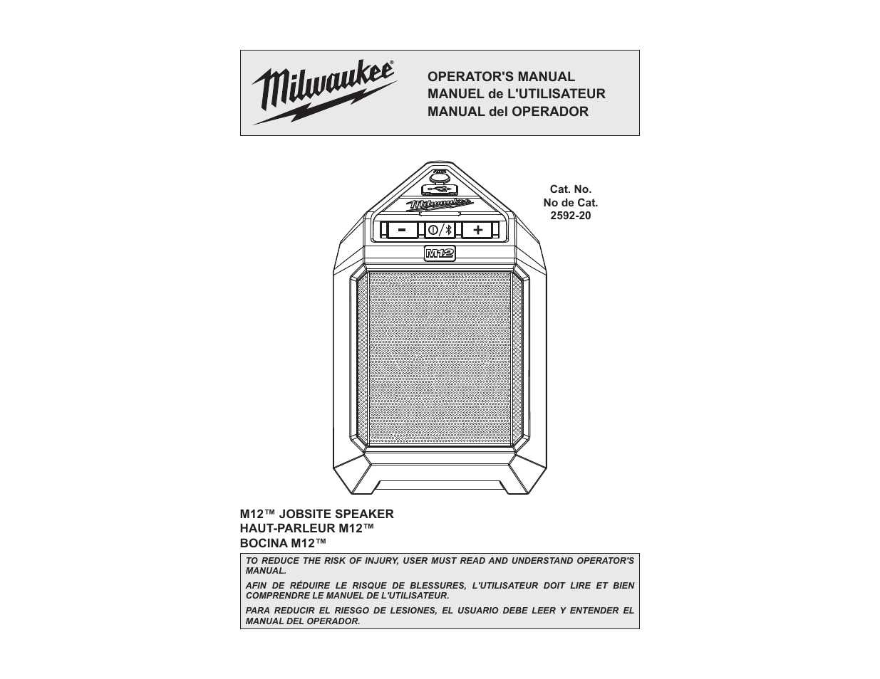 Milwaukee Tool 2592-20 User Manual | 7 pages