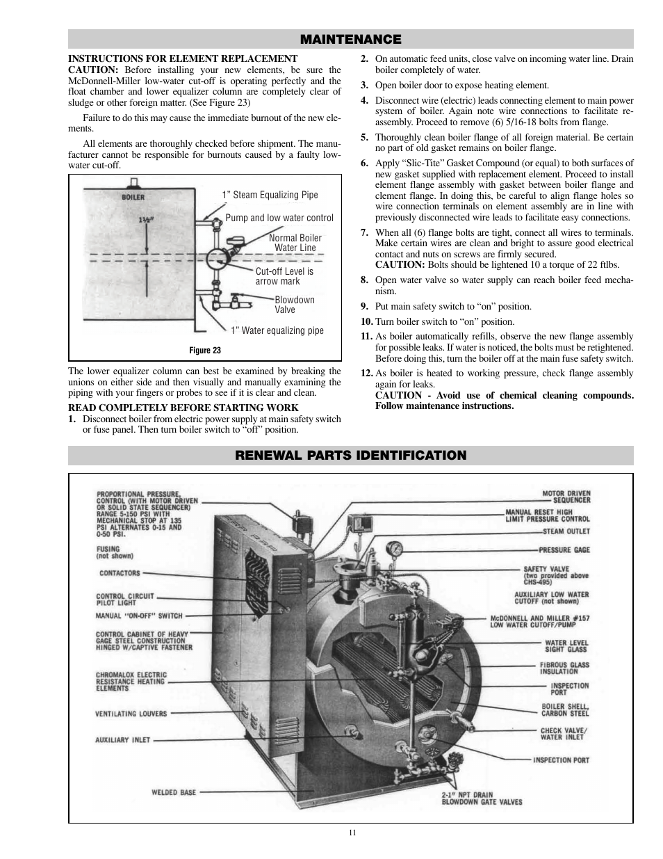 Maintenance renewal parts identification | Chromalox PQ404-6 User Manual | Page 11 / 12