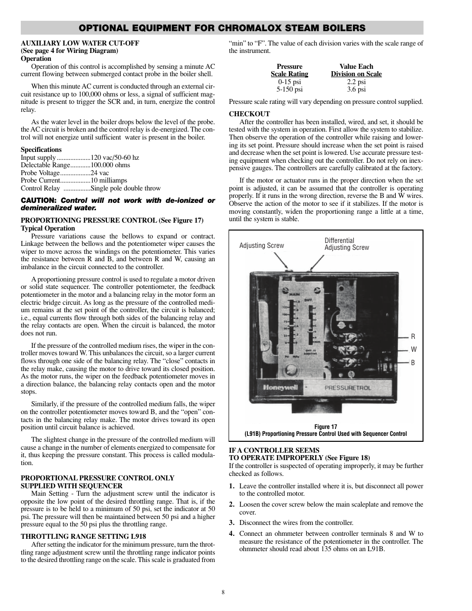 Optional equipment for chromalox steam boilers | Chromalox PQ404-6 User Manual | Page 8 / 12