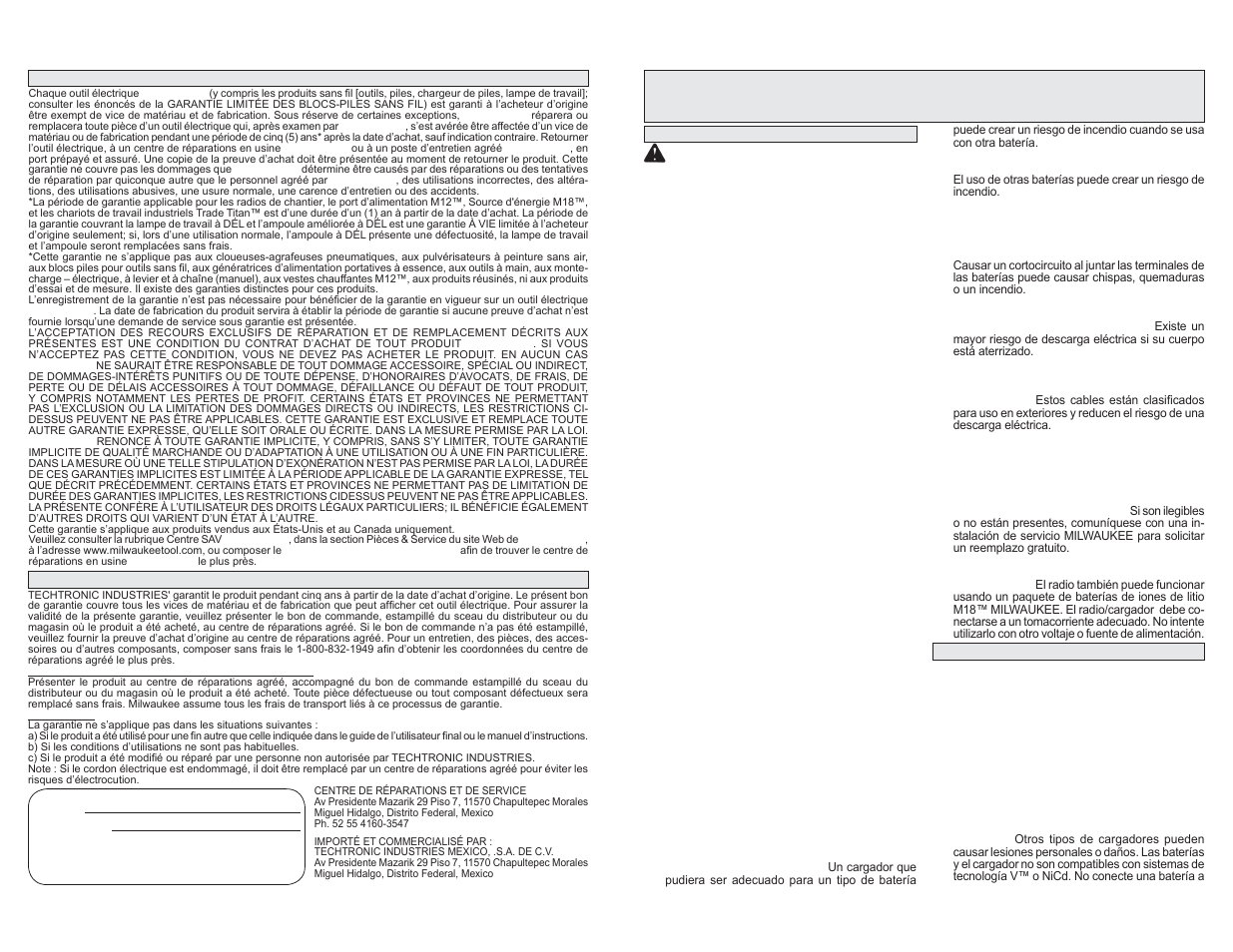 Instrucciones de seguridad importantes | Milwaukee Tool 2792-20 User Manual | Page 9 / 13