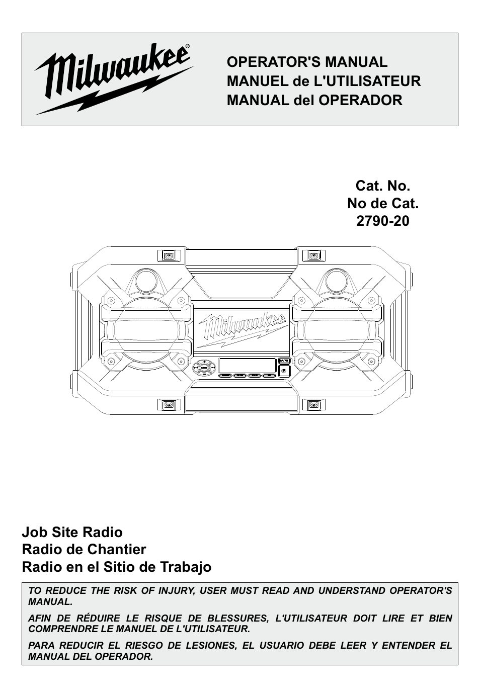 Milwaukee Tool 2790-20 User Manual | 22 pages