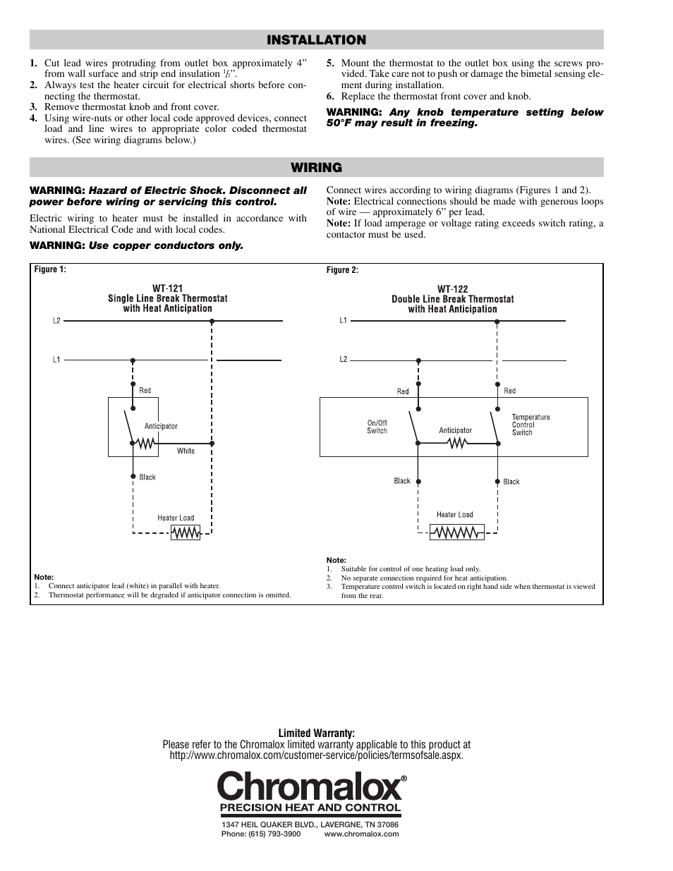 Installation wiring | Chromalox PK477 User Manual | Page 2 / 2