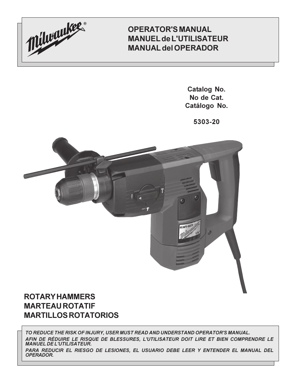 Milwaukee Tool 5303-20 User Manual | 20 pages