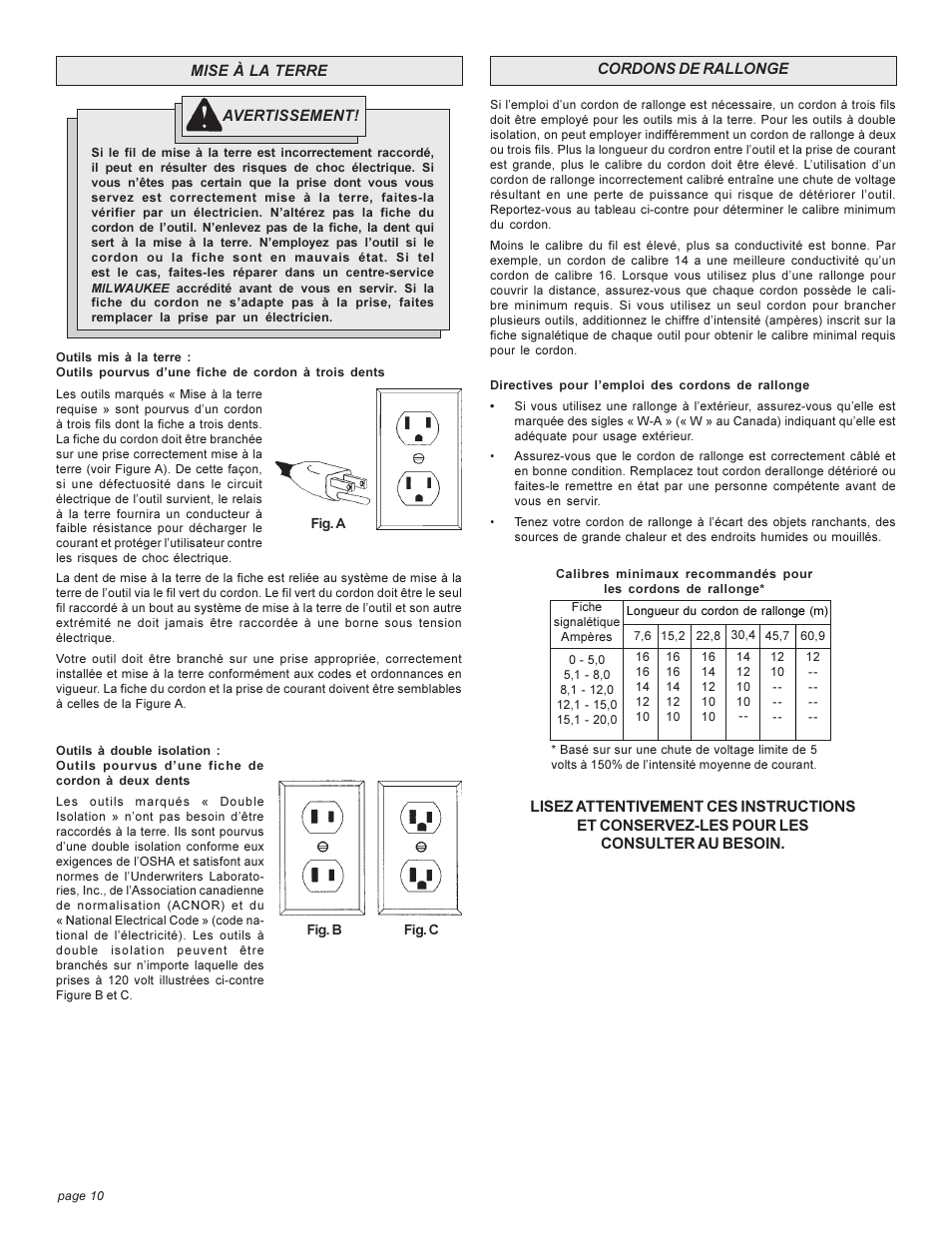 Milwaukee Tool 5303-20 User Manual | Page 10 / 20