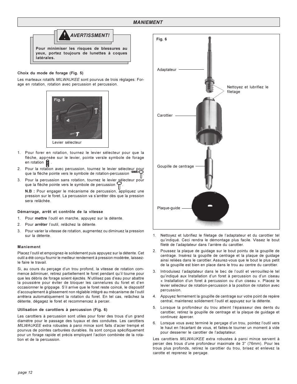 Milwaukee Tool 5303-20 User Manual | Page 12 / 20