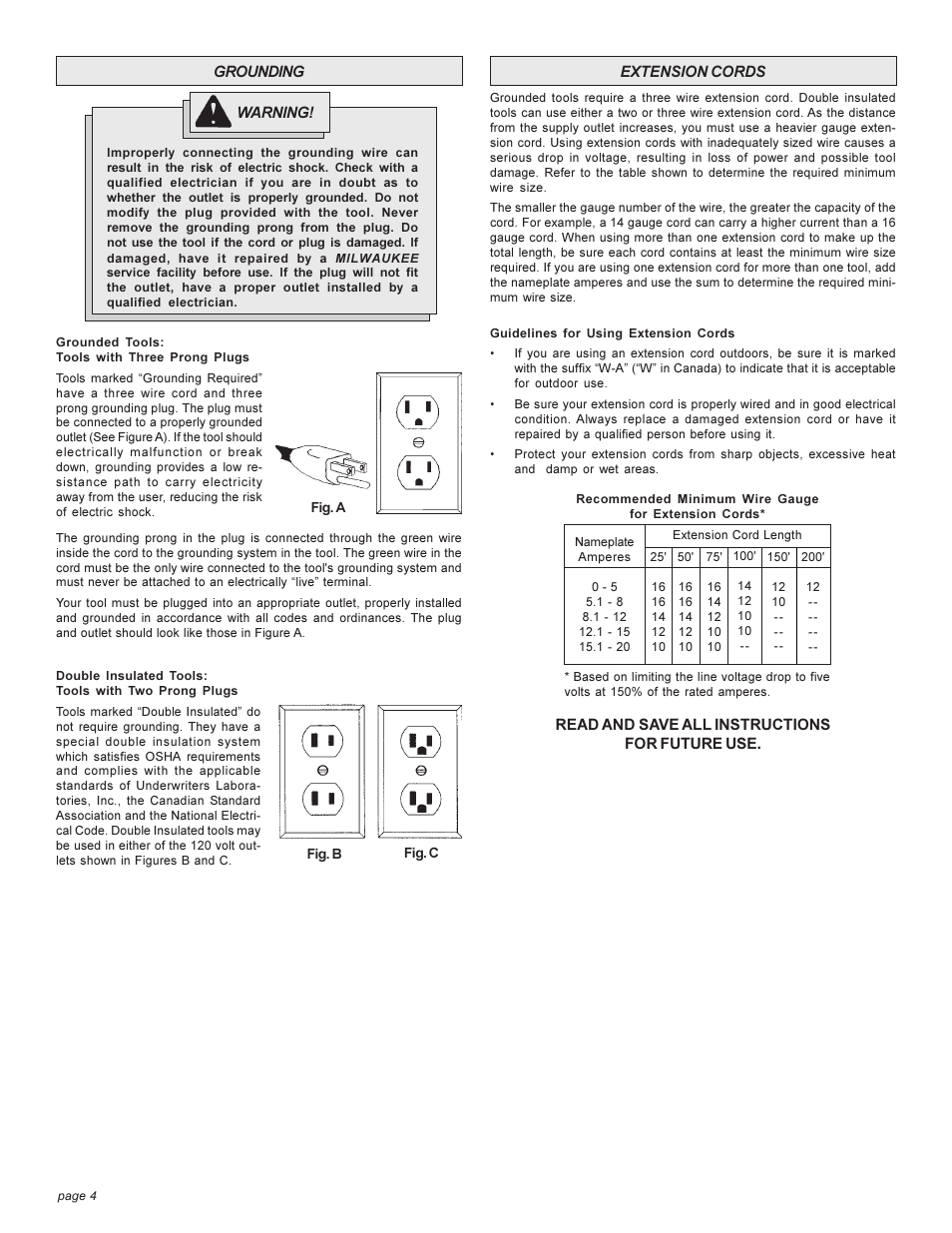 Milwaukee Tool 5303-20 User Manual | Page 4 / 20