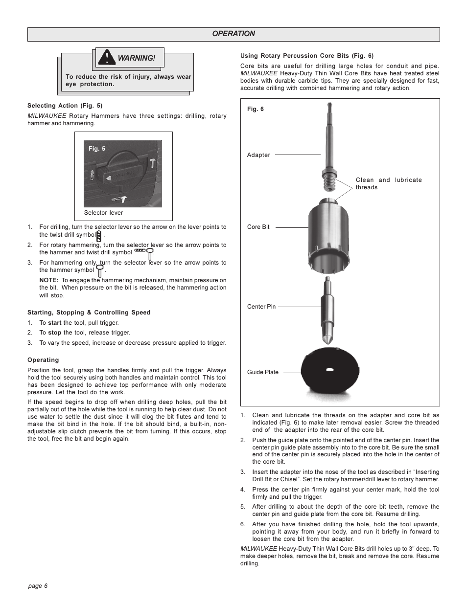 Milwaukee Tool 5303-20 User Manual | Page 6 / 20