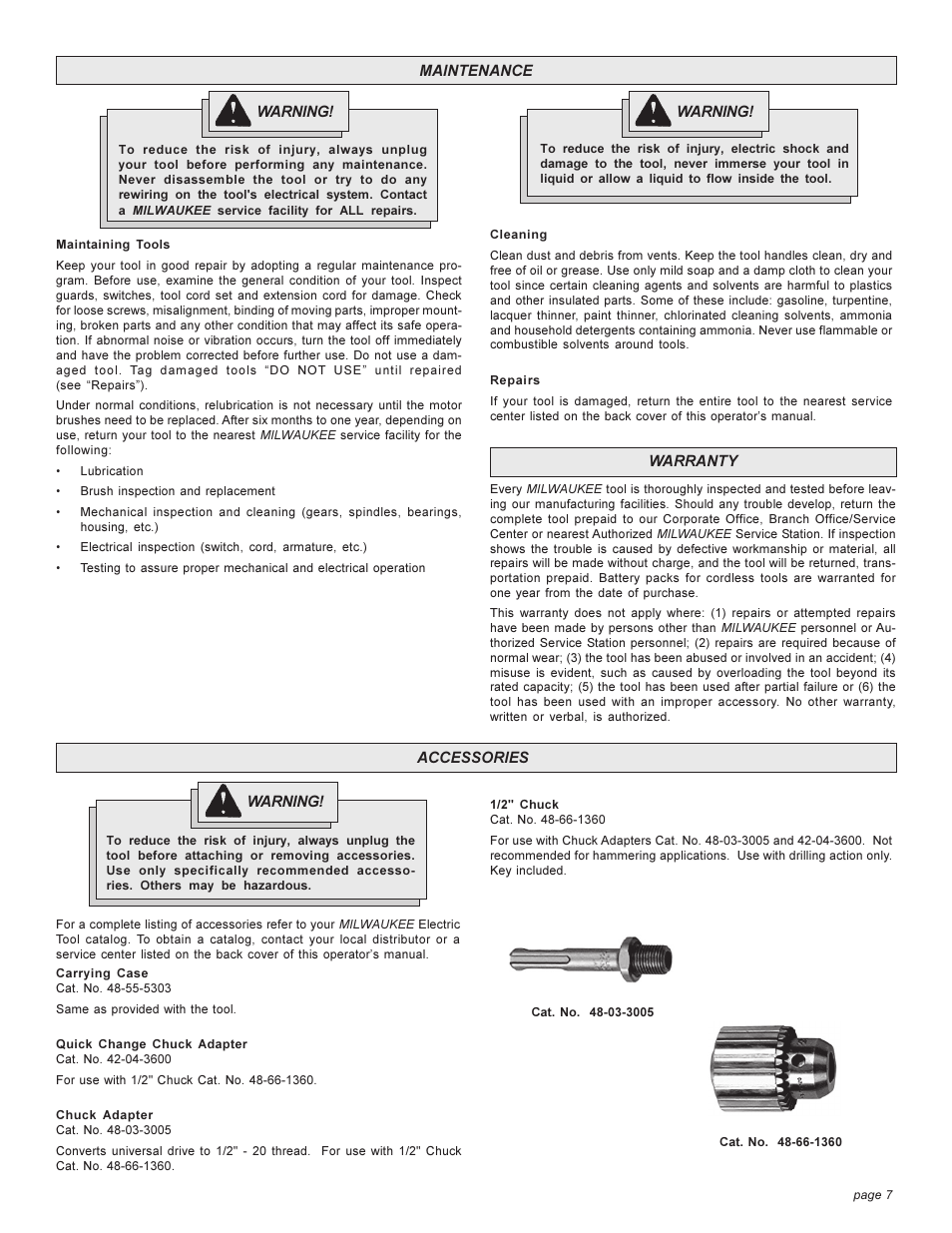 Milwaukee Tool 5303-20 User Manual | Page 7 / 20