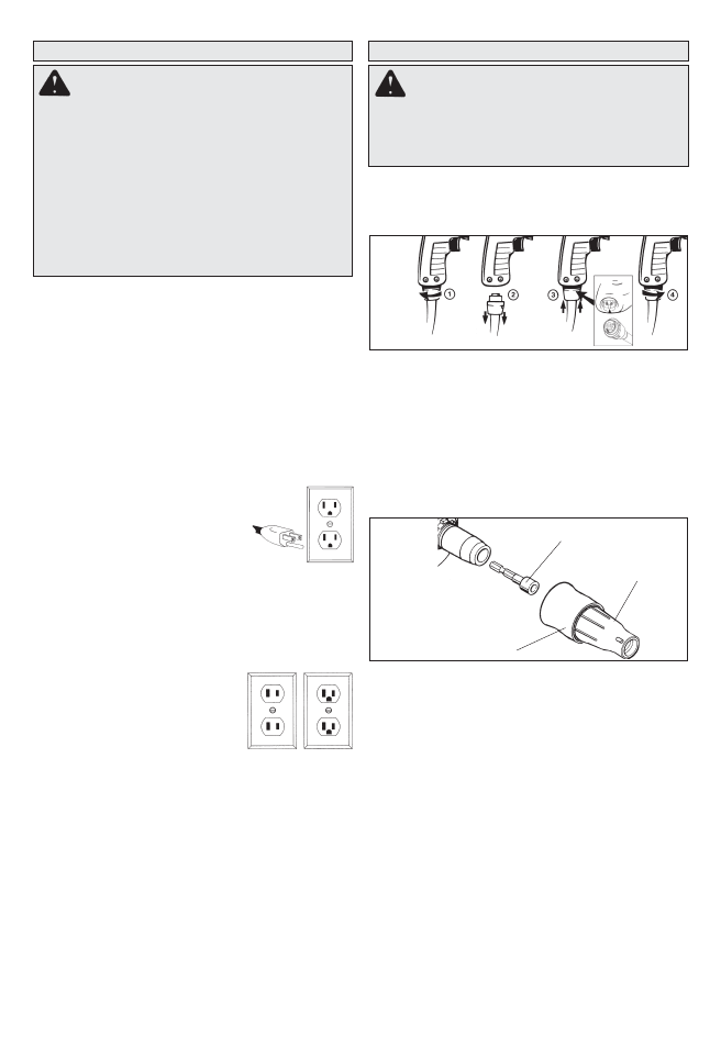 Grounding warning, Assembly warning | Milwaukee Tool 6580-20 User Manual | Page 4 / 28