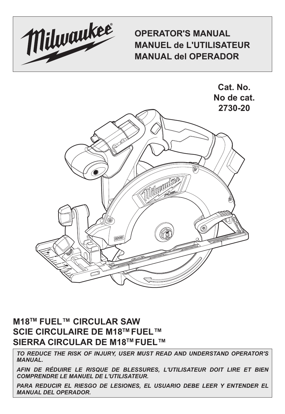 Milwaukee Tool 2730-20 User Manual | 32 pages