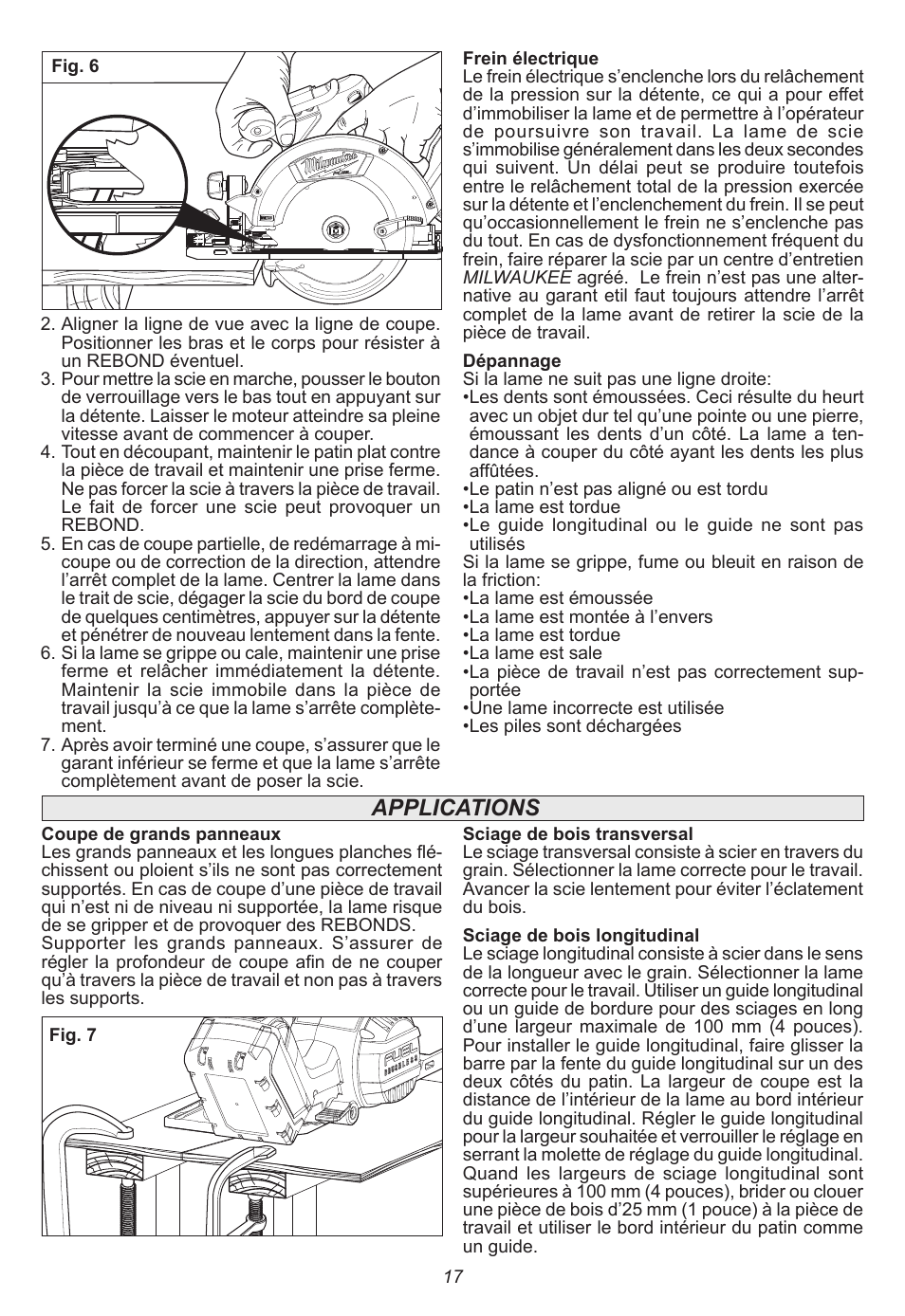 Applications | Milwaukee Tool 2730-20 User Manual | Page 17 / 32