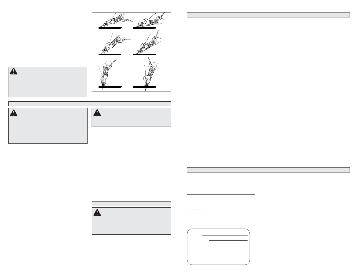 Avertissement, Maintenance avertissement, Accesoires avertissement | Milwaukee Tool 6519-30 User Manual | Page 8 / 13