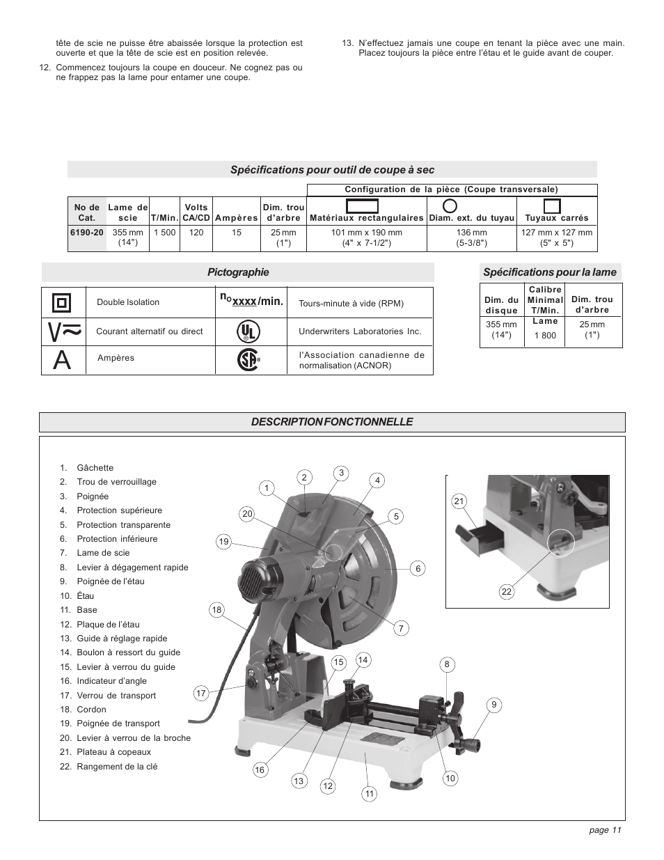 Milwaukee Tool 6190-20 User Manual | Page 11 / 24