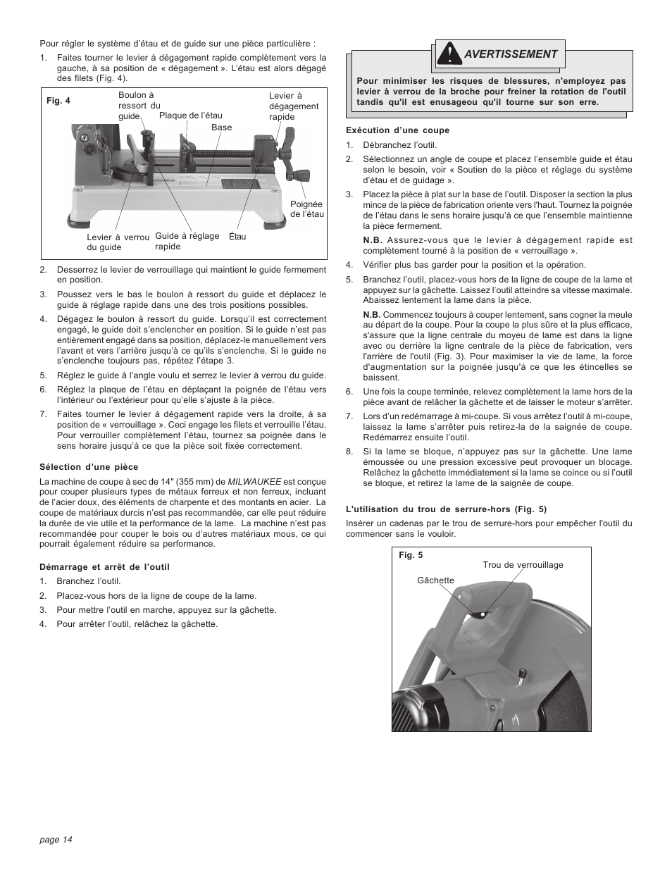 Milwaukee Tool 6190-20 User Manual | Page 14 / 24