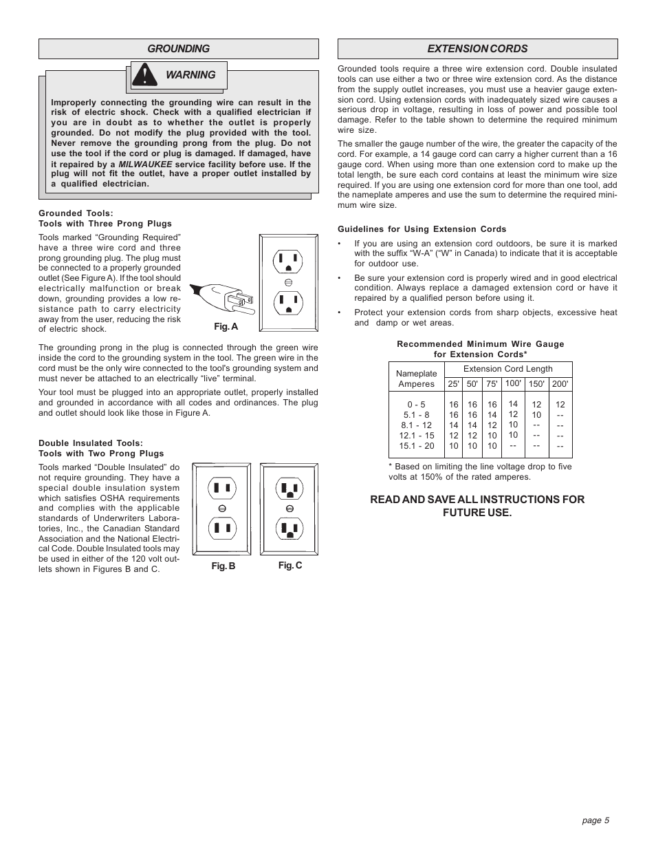 Milwaukee Tool 6190-20 User Manual | Page 5 / 24