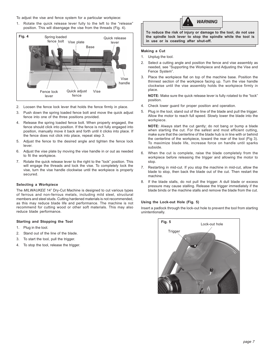 Milwaukee Tool 6190-20 User Manual | Page 7 / 24