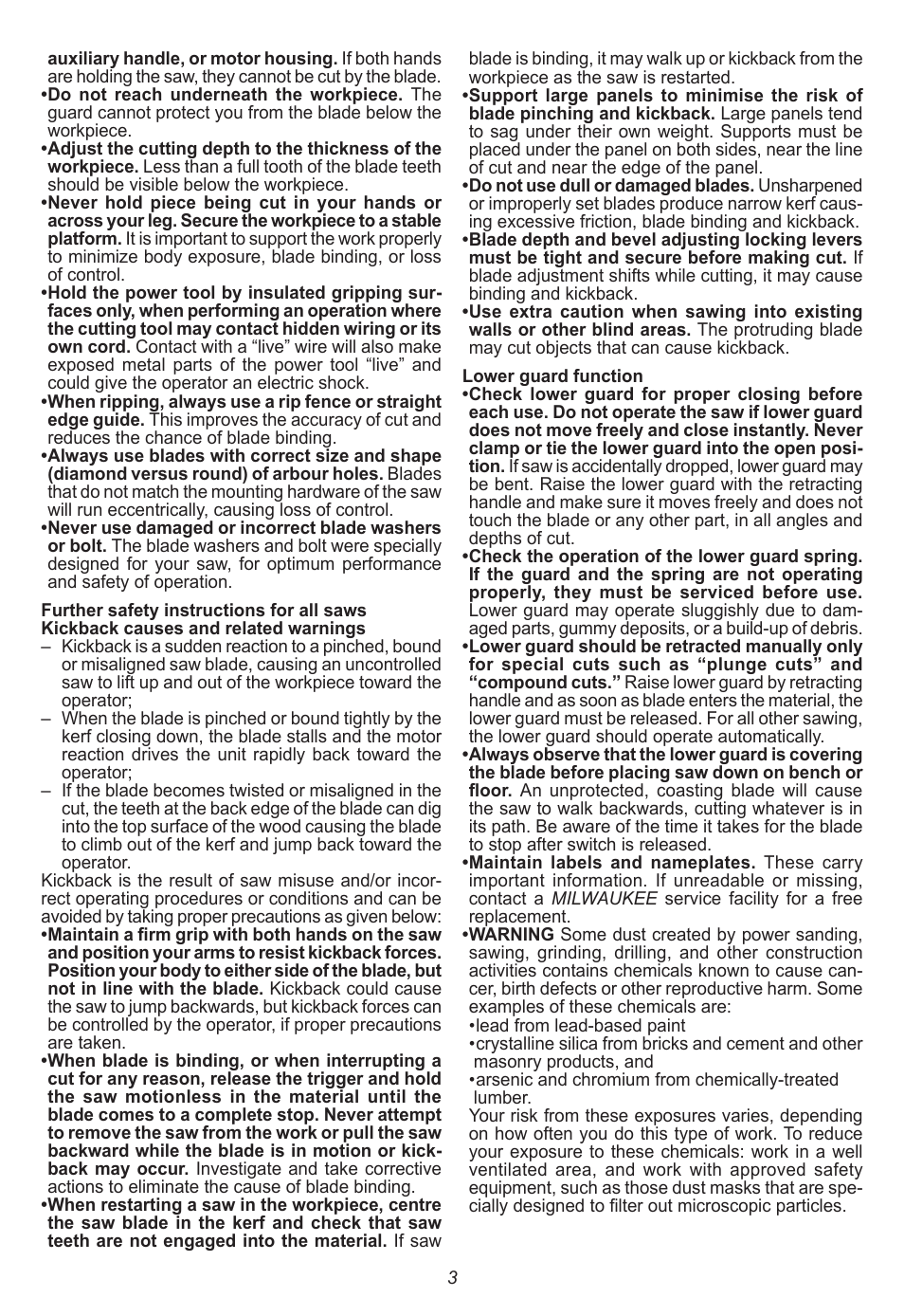 Milwaukee Tool 6470-21 User Manual | Page 3 / 36