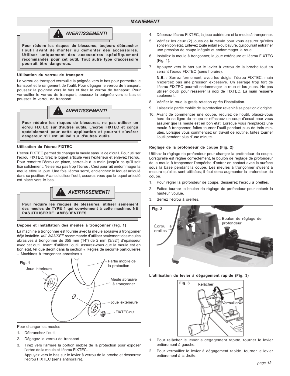 Milwaukee Tool 6180-20 V.2 User Manual | Page 13 / 24