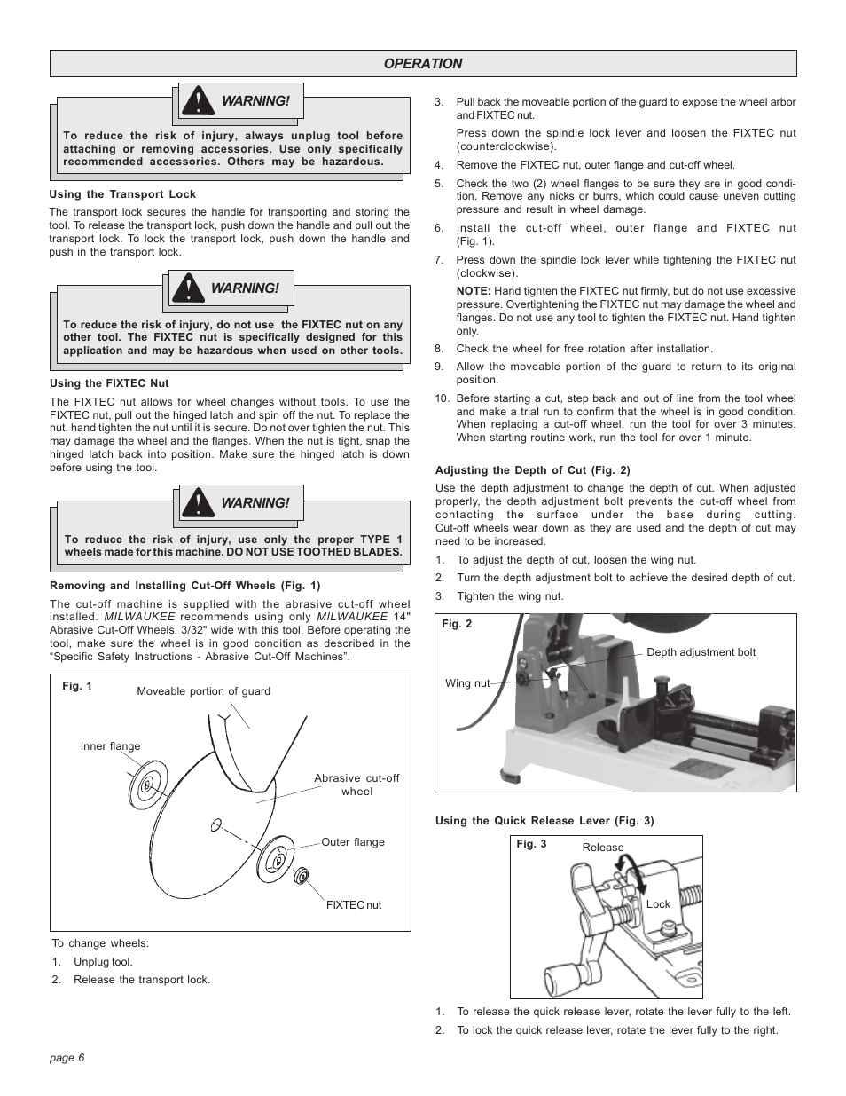 Milwaukee Tool 6180-20 V.2 User Manual | Page 6 / 24