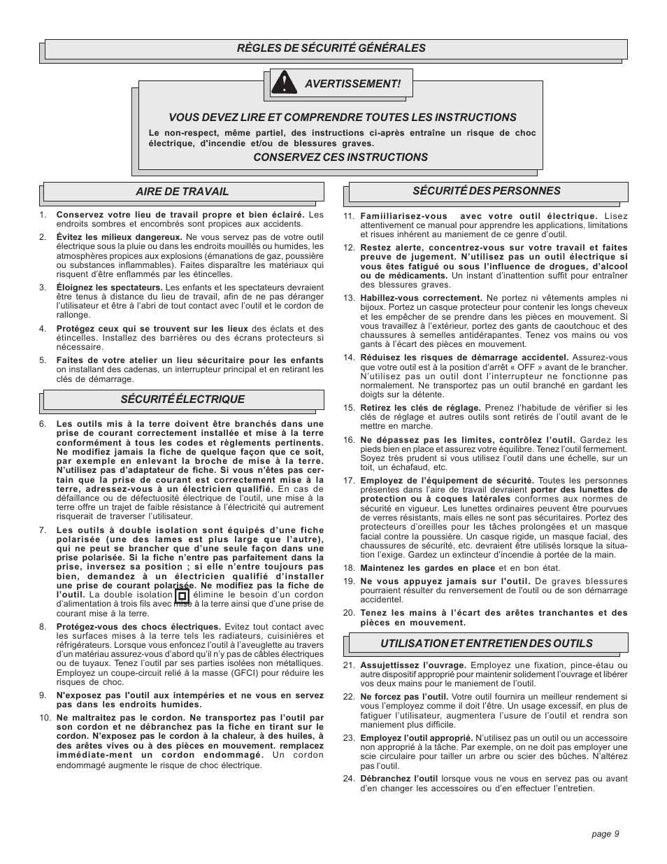 Milwaukee Tool 6180-20 V.2 User Manual | Page 9 / 24