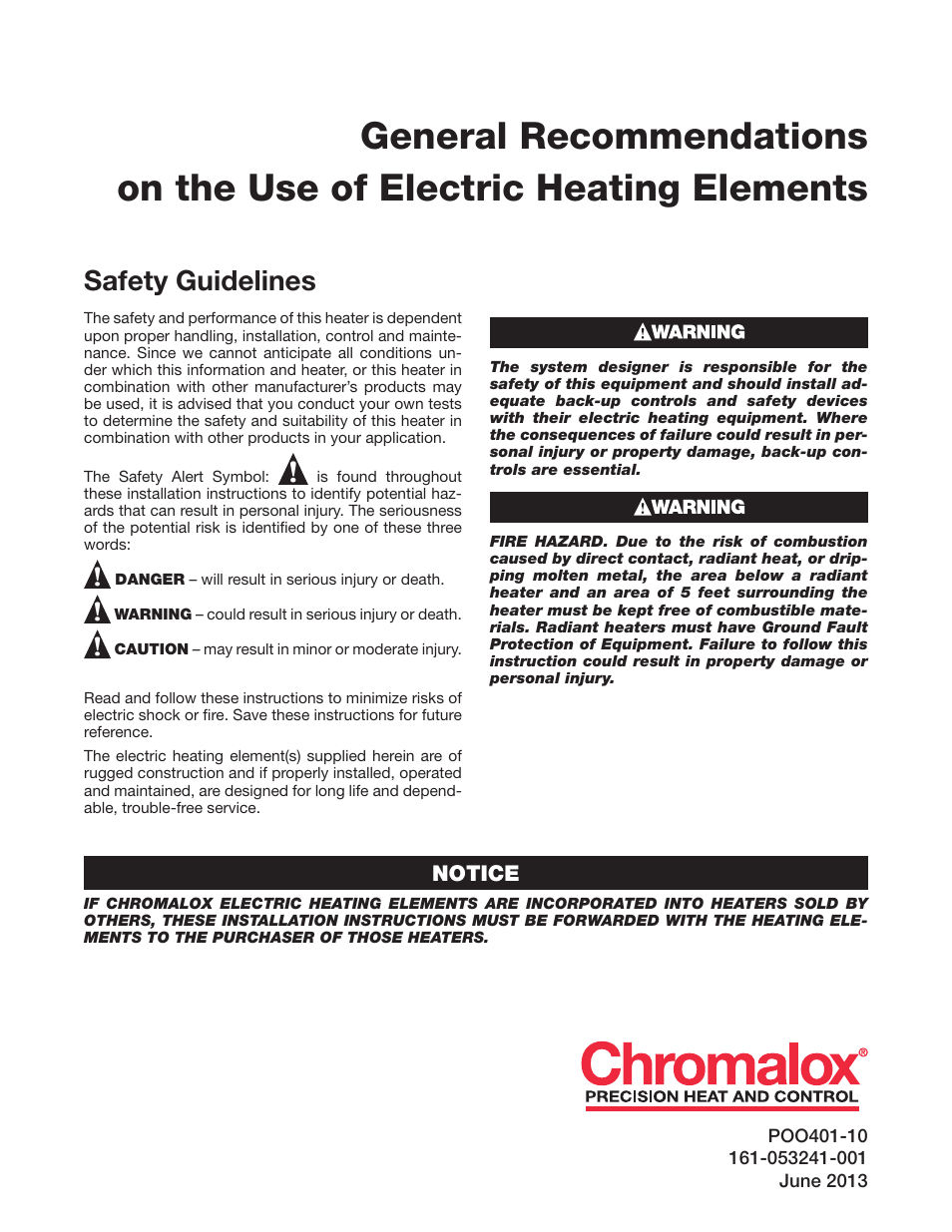 Chromalox POO401-9 User Manual | 2 pages