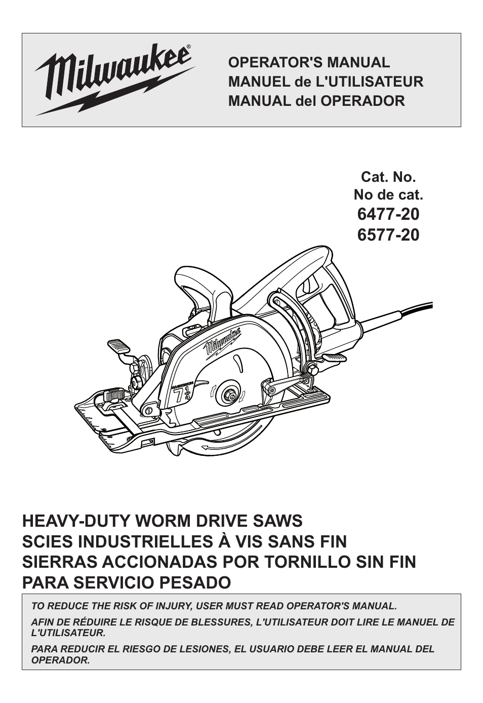 Milwaukee Tool 6577-20 User Manual | 40 pages