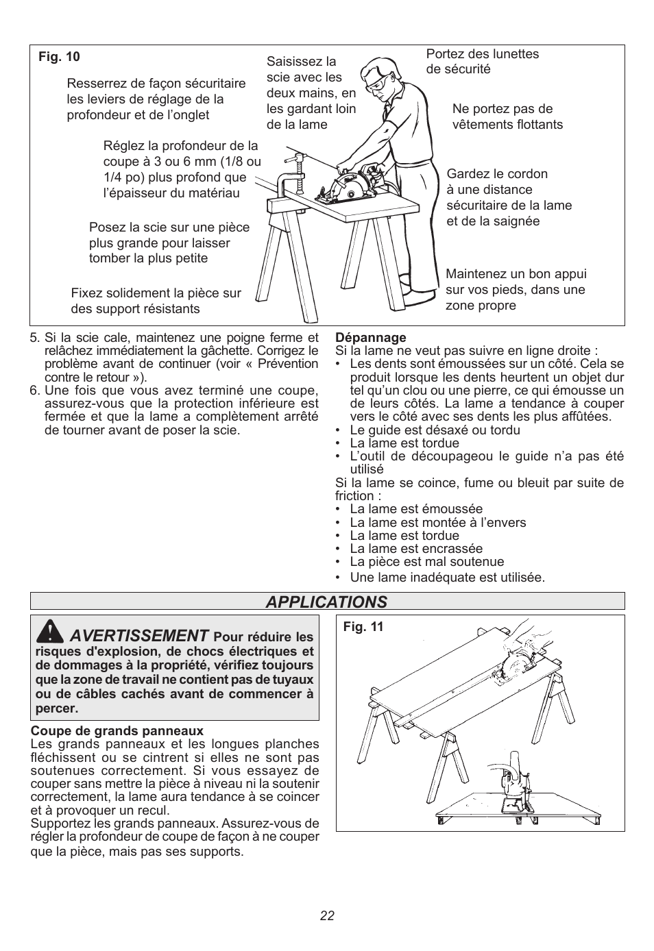 Applications avertissement | Milwaukee Tool 6577-20 User Manual | Page 22 / 40