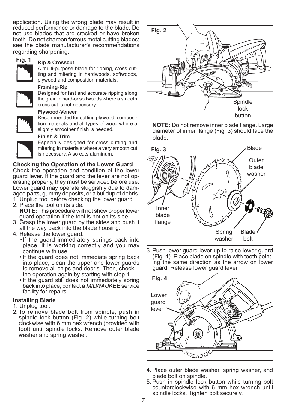 Milwaukee Tool 6577-20 User Manual | Page 7 / 40