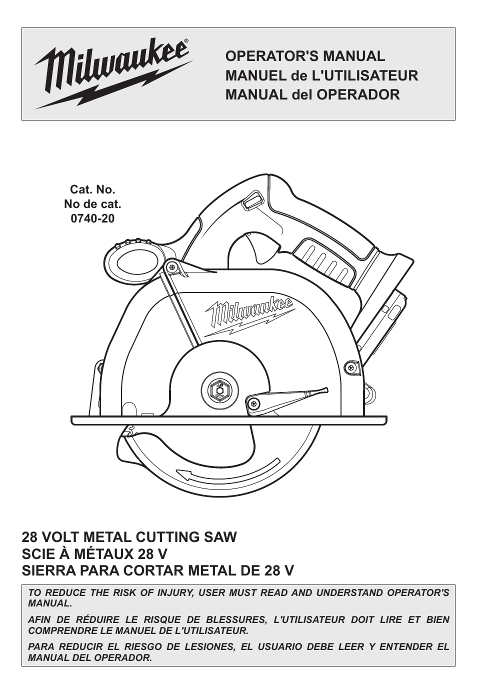 Milwaukee Tool 0740-20 User Manual | 32 pages