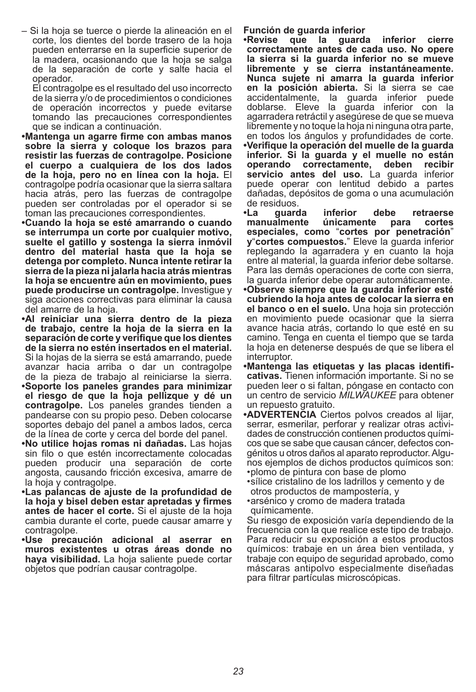Milwaukee Tool 0740-20 User Manual | Page 23 / 32