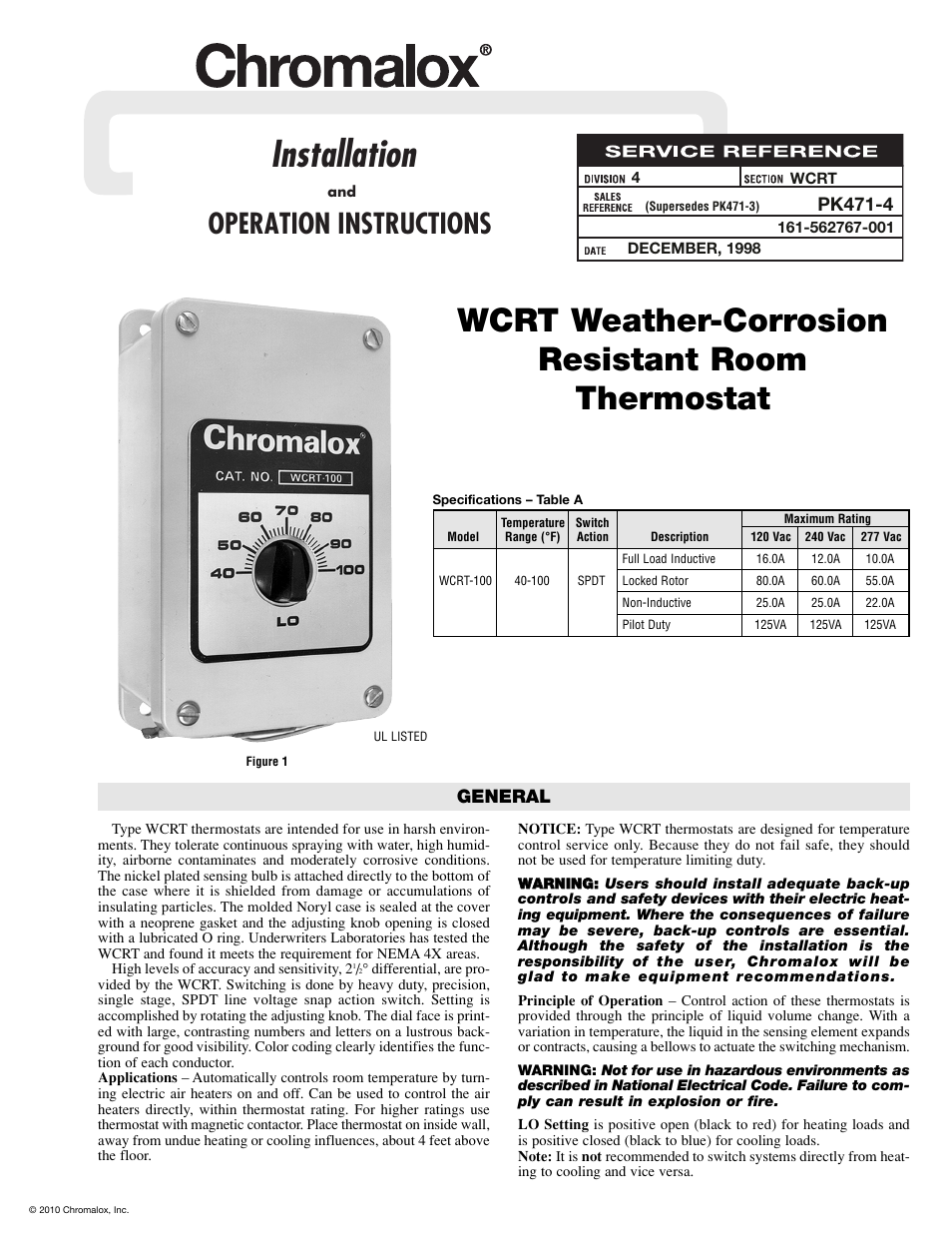 Chromalox PK471-4 User Manual | 4 pages