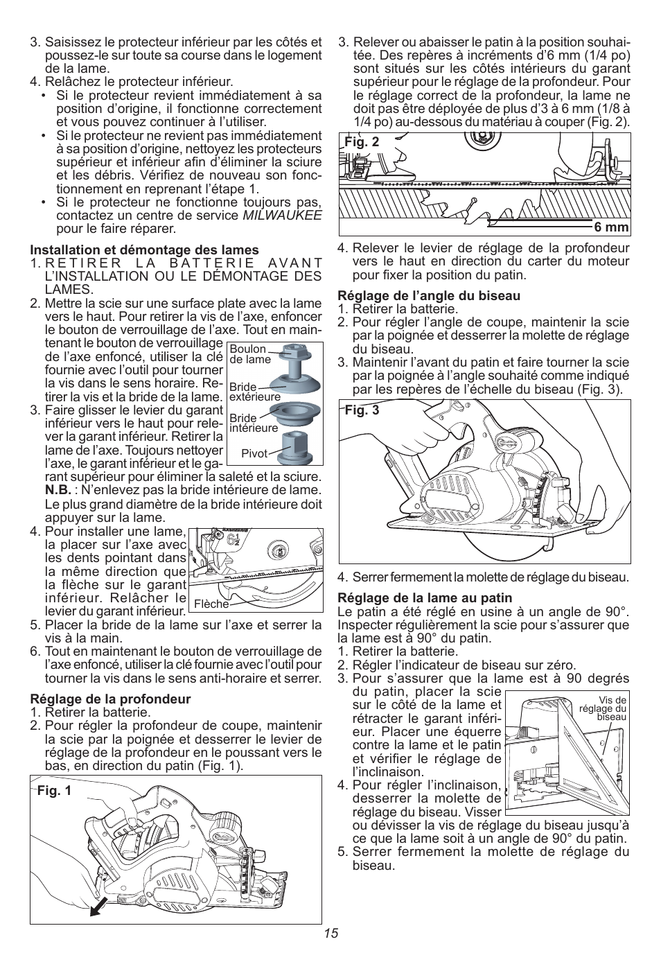 Milwaukee Tool 0730-20 User Manual | Page 15 / 32