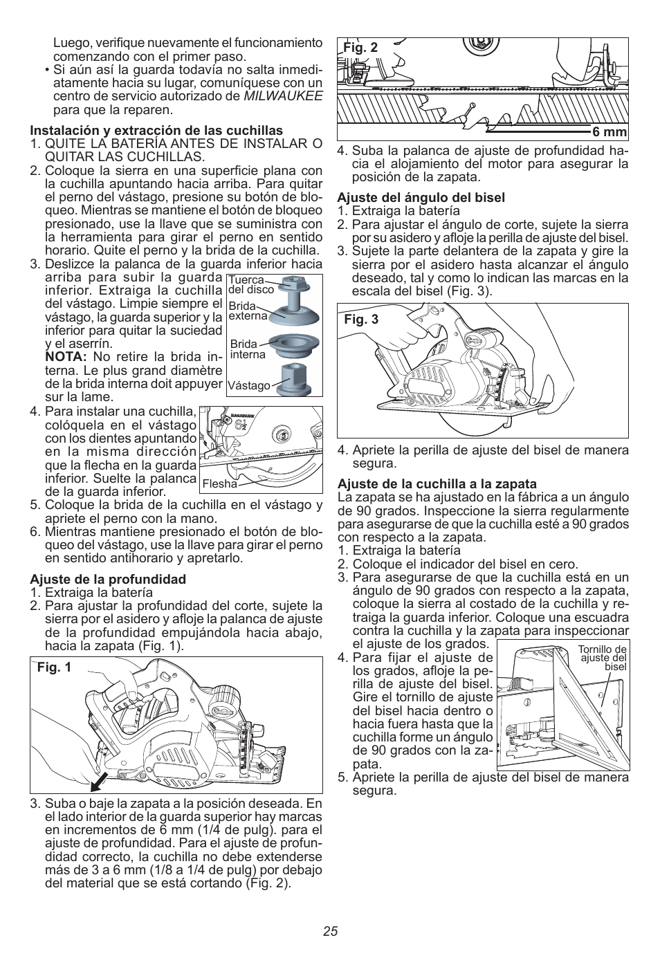 Milwaukee Tool 0730-20 User Manual | Page 25 / 32