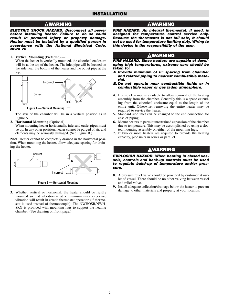 Installation | Chromalox VERSATHERM PE414-3 User Manual | Page 2 / 8