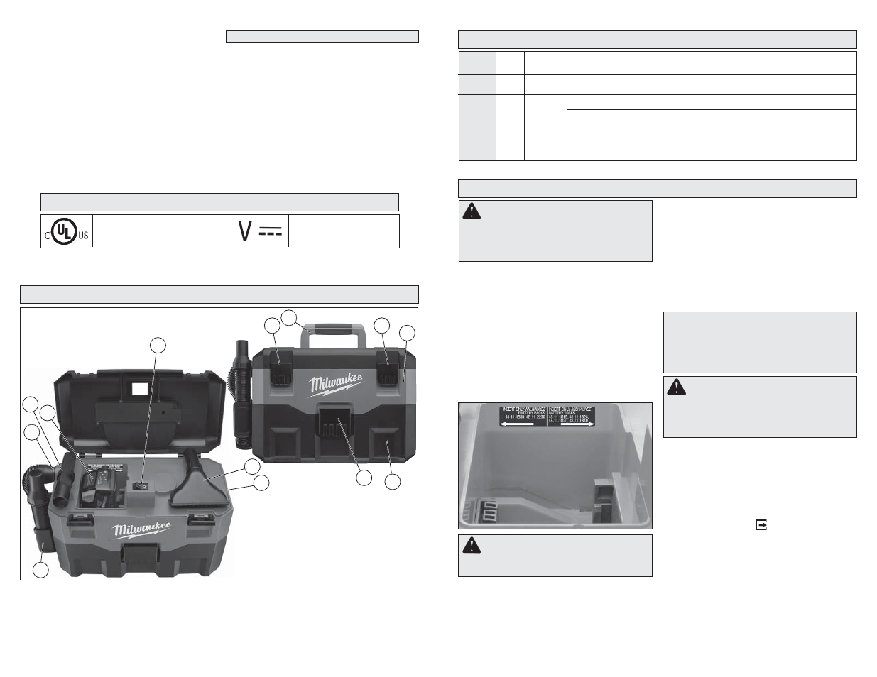 Read and save all instructions for future use, Warning, Caution | Milwaukee Tool 0780-20 User Manual | Page 3 / 11