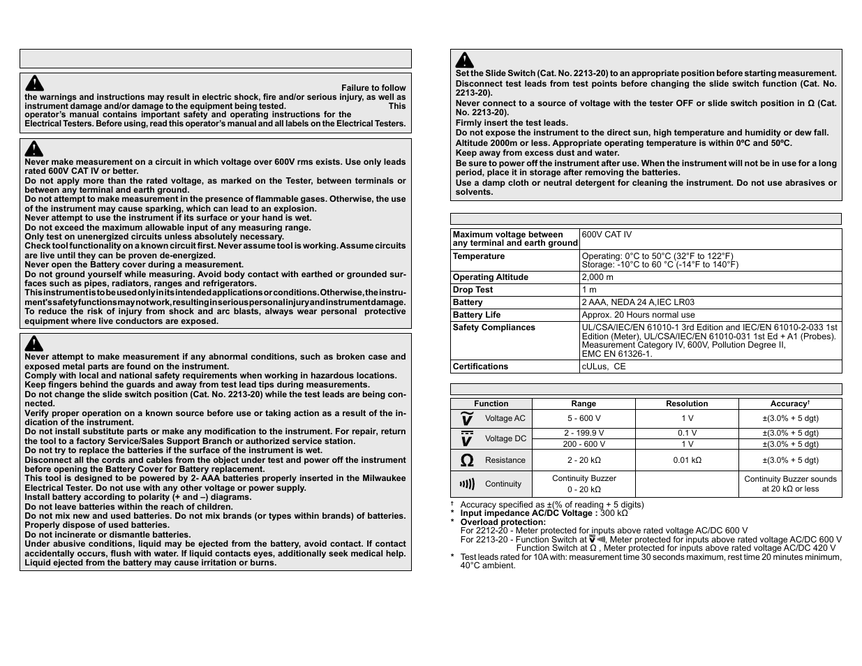 Important safety instructions | Milwaukee Tool 2212-20 User Manual | Page 2 / 11