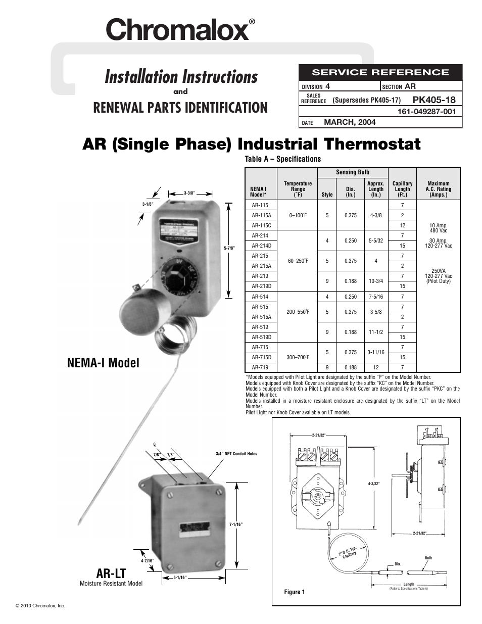 Chromalox PK405-18 User Manual | 4 pages
