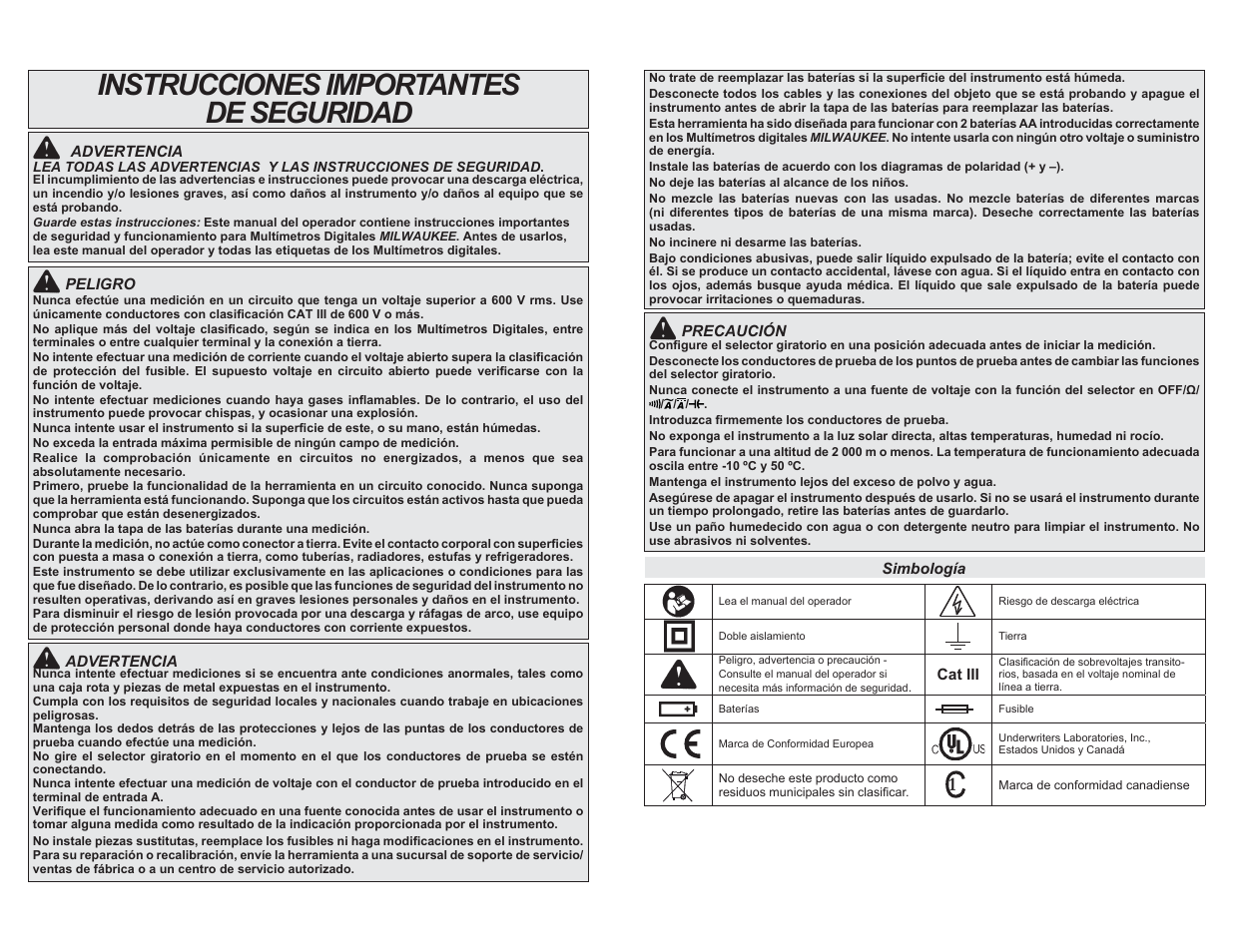 Instrucciones importantes de seguridad | Milwaukee Tool 2216-20NST User Manual | Page 9 / 13