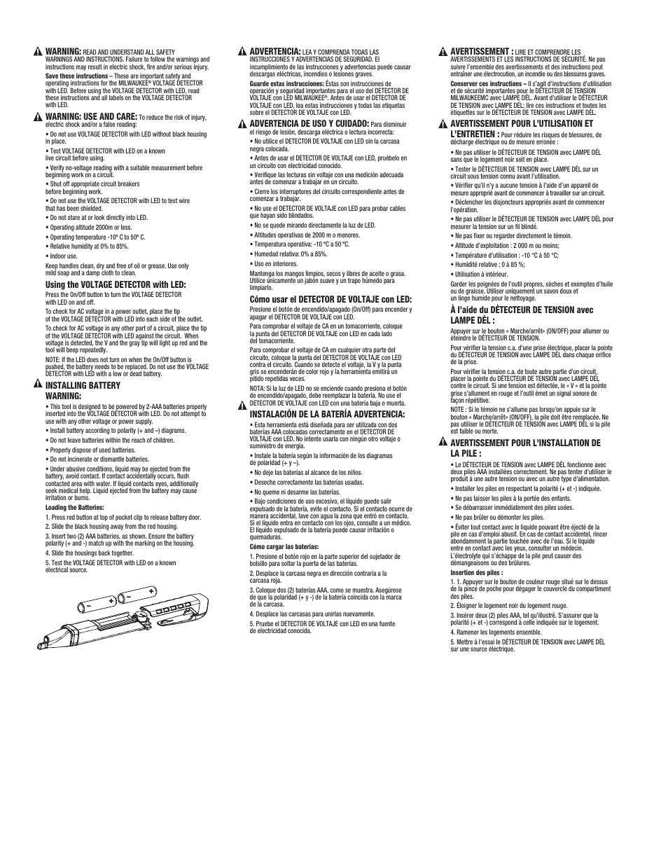 Milwaukee Tool 2202-20 V.1 User Manual | 1 page