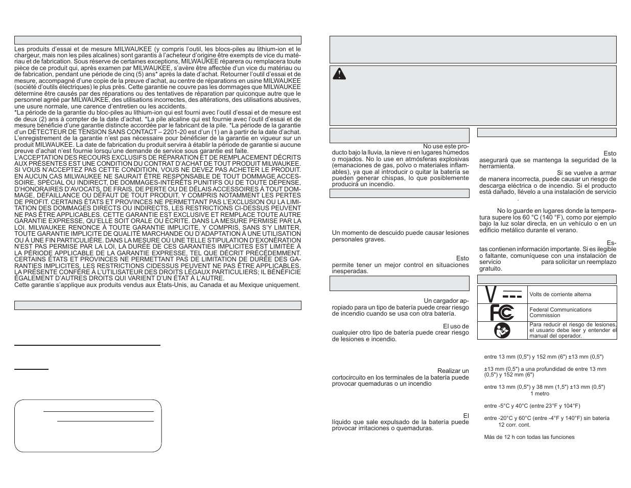 Instrucciones importantes de seguridad | Milwaukee Tool 2291-20 User Manual | Page 6 / 9