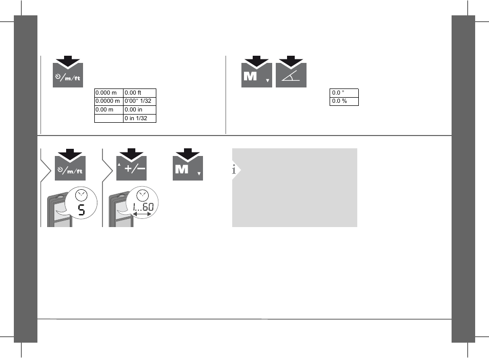 Distance unit setting, Tilt unit setting, Timer (automatic release) | Milwaukee Tool 2281-20 V.2 User Manual | Page 8 / 19