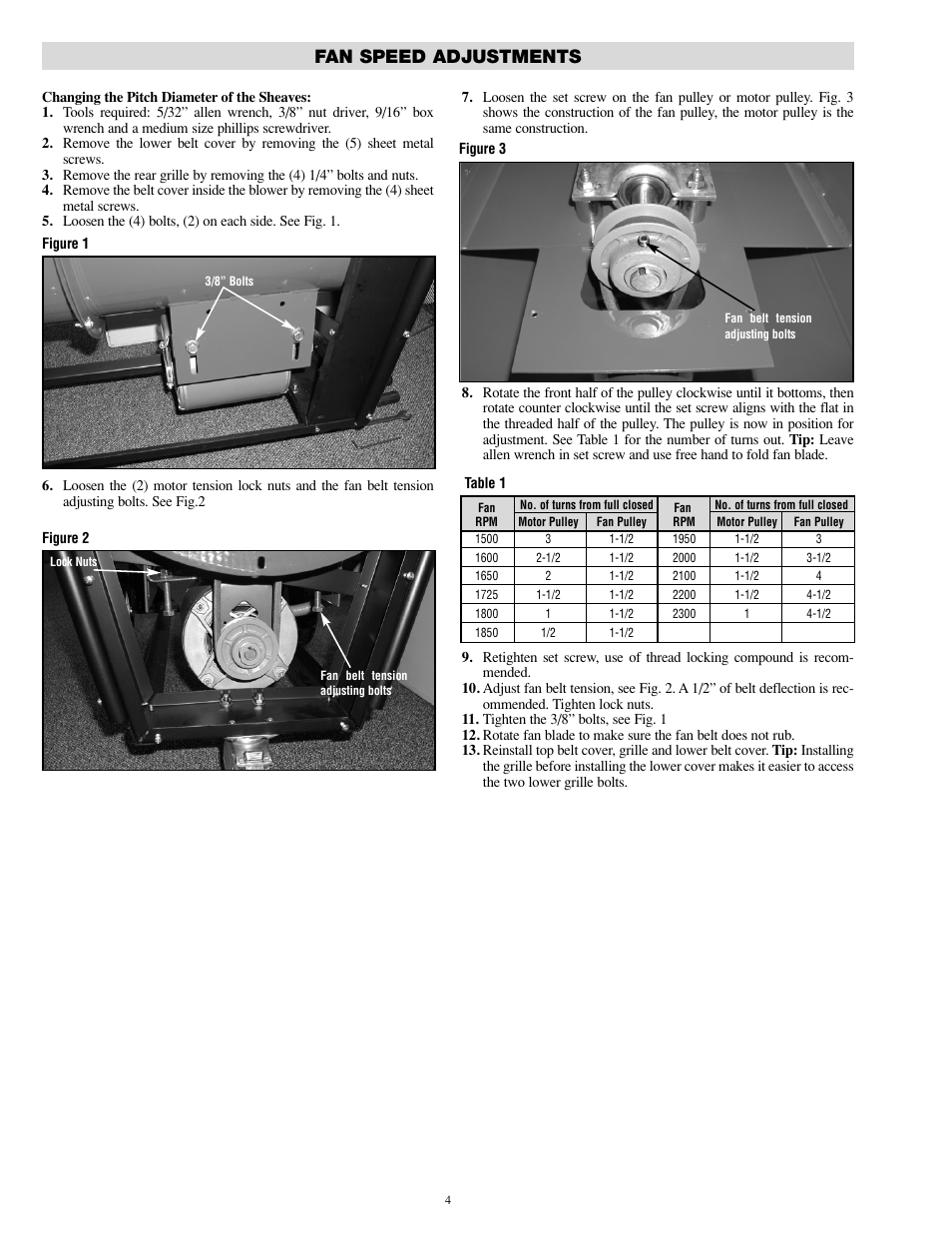Fan speed adjustments | Chromalox SDRA-RG User Manual | Page 4 / 8