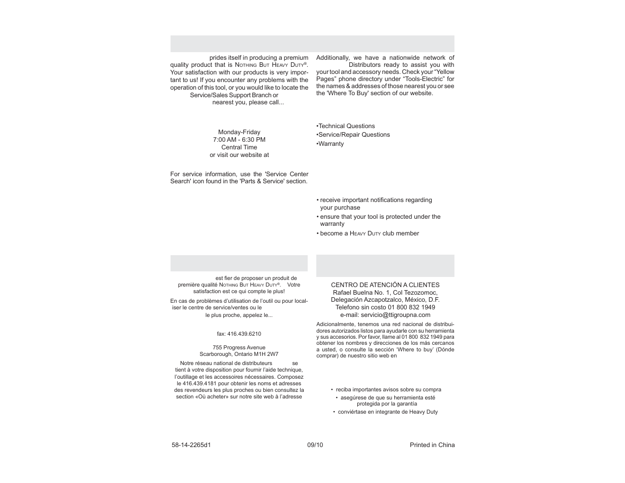 800-sawdust, United states | Milwaukee Tool 2265-20NST User Manual | Page 9 / 9